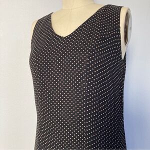 Vtg April Cornell Dress XS Black Pink Polka Dot‎ Witchy Whimsigoth Maxi